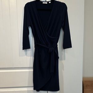 New York & Company Deep Blue Wrap Dress